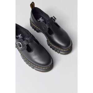Dr. Martens Black Leather Audrick T-Bar Platform Mary Jane Loafers Size 10